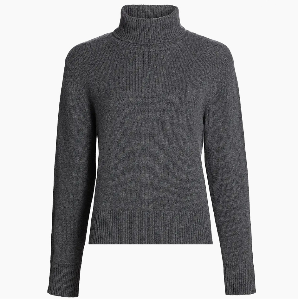 Saks Fifth Avenue Charcoal Turtleneck Sweater Medium Womens